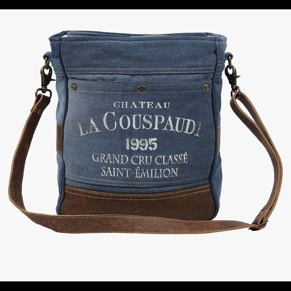 Myra Bag 1995 Vintage Denim Leather Crossbody Shoulder Bag NEW
